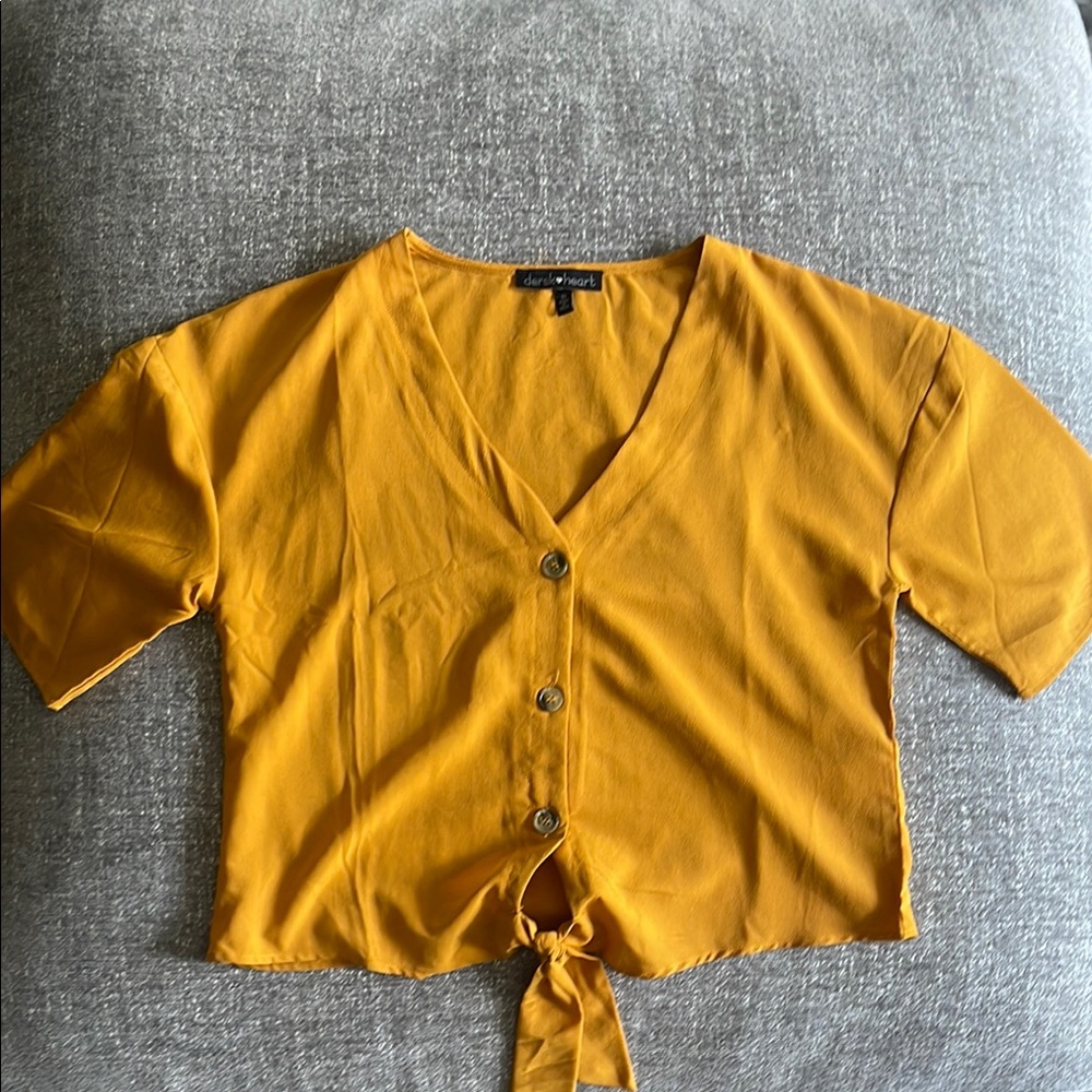 Chic Mustard Button-Down Shirt